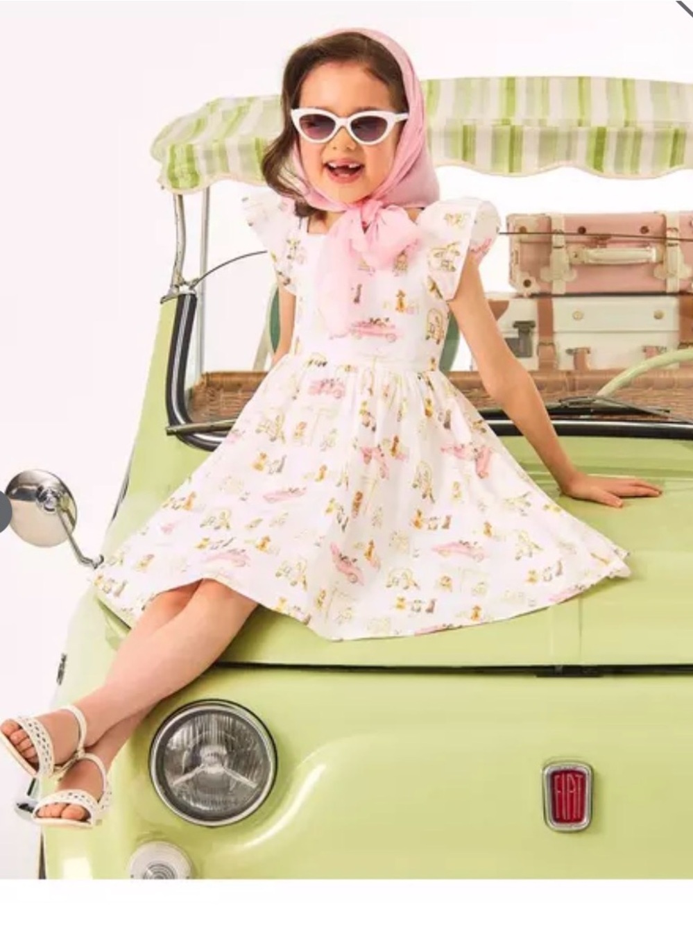 Girls' Pink Patterned Sundress  Janie and Jack Gray Malin Dog